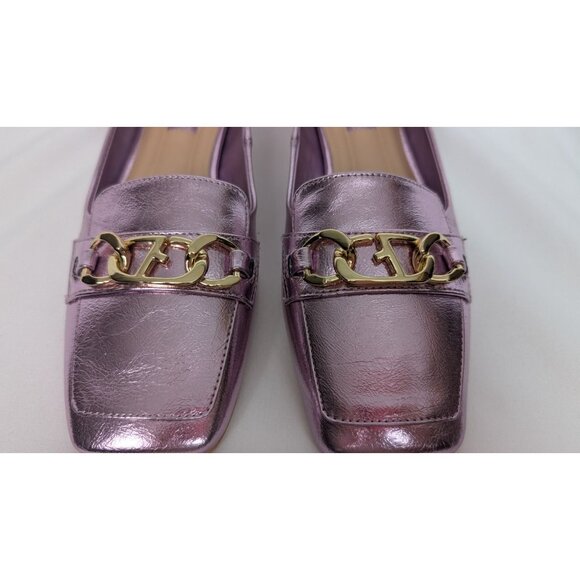 Franco Sarto 8M Shoes Light Pink Purple Metallic Tiari Slip-On Loafers Flats - Picture 5 of 11